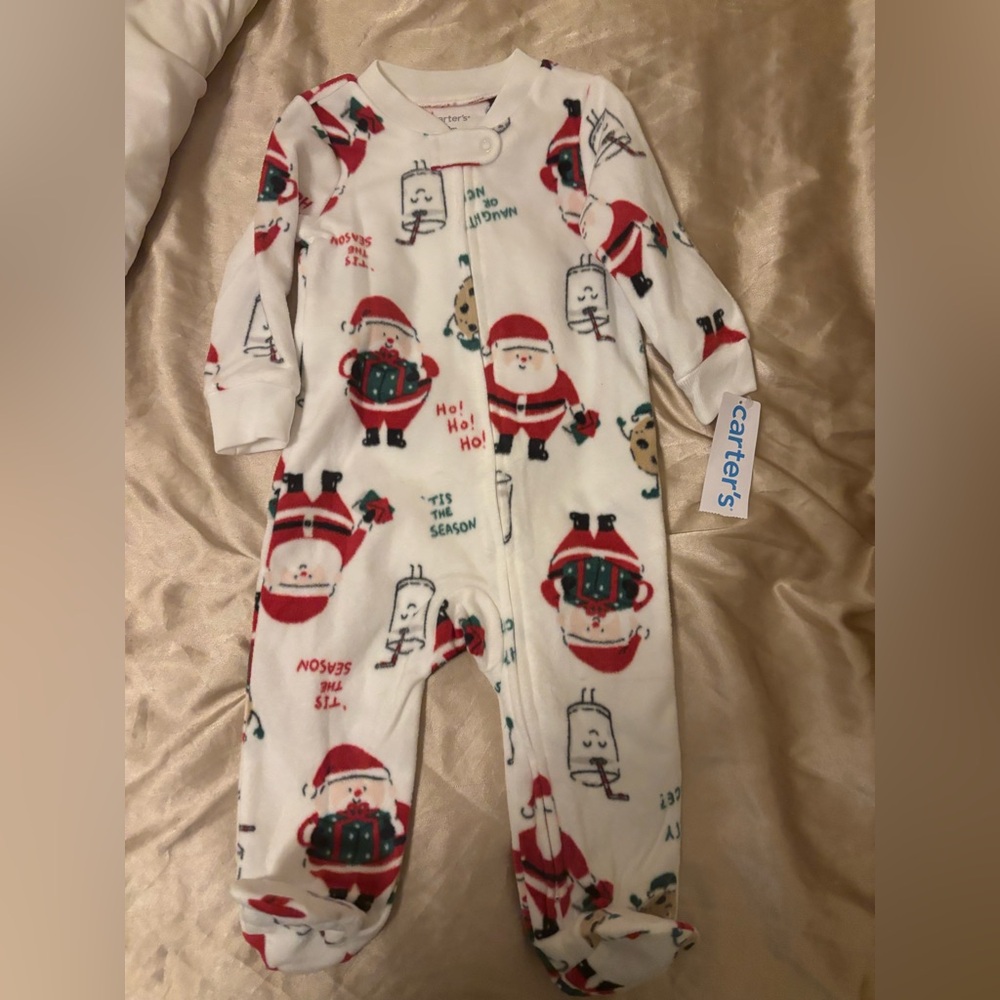 Carter's Festive Santa Kids One Piece - White and Red